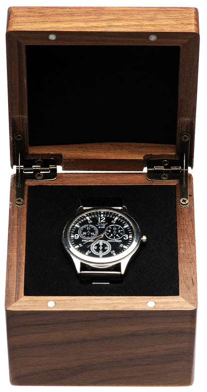 Single Walnut Wooden Watch Box Watch Storage Travel Case Organizer for Men and Women Wristwatch Display Box Holder