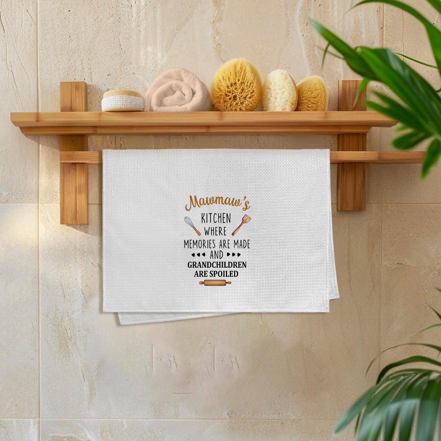 Mawmaw Gifts Kitchen Towels, Gift for Mawmaw Dish Tea Towels for Kitchen, Mothers Day Birthday Grandma Gifts Decorative Hand Towel from Grandchildren Grandkids, 16x24 Inch