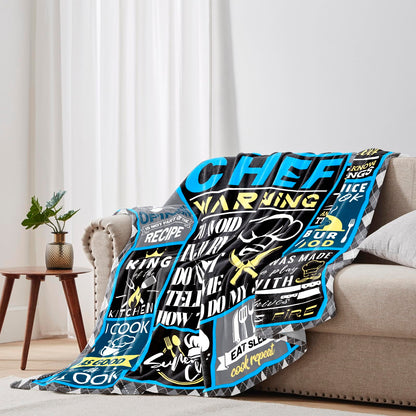 Chef Gifts for Men Blanket 60"x50", Cooking Gifts for Men, Gift for Chefs Man, Gift for Cooking Lovers, Presents for Mens Cooks, Gifts for People Who Like to Cook