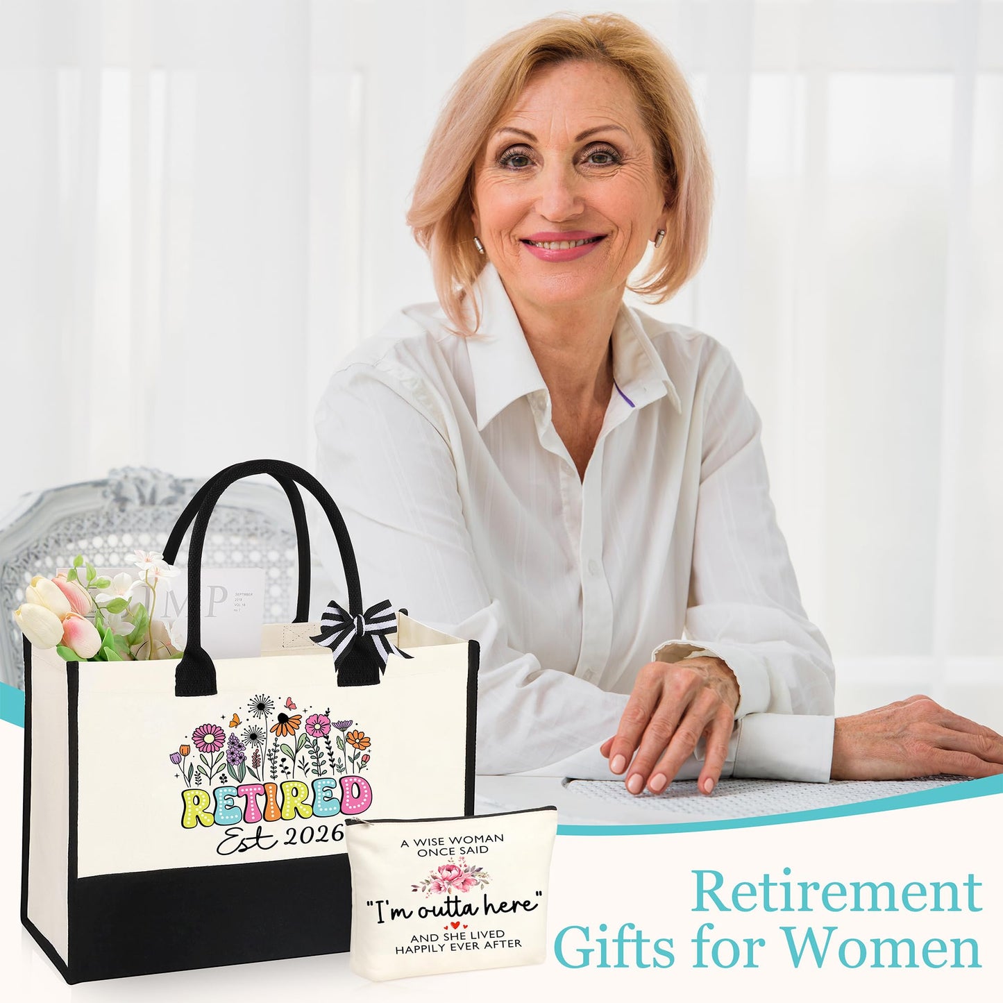 Retirement Gift for Woman 2026, Teacher Coworker Mom Grandma Retirement Gifts for Women Set of 6