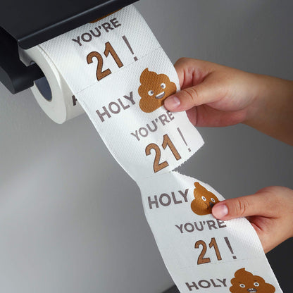 Happy 21st Birthday Toilet Paper Roll 3-Ply Funny Birthday Gifts for Boys Son and Girls Novelty for Birthday Party Decorations Twentyone 21 Party Supplies (21st Years)
