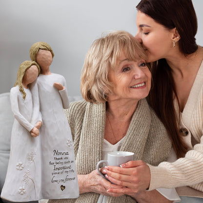 Nonna Gifts for Grandma, Gifts for Nonna, Nona Gift for Mothers Day Christmas Birthday, Grandmother Granddaughter Embrace Hand-Painted Sculpted Resin Figurine