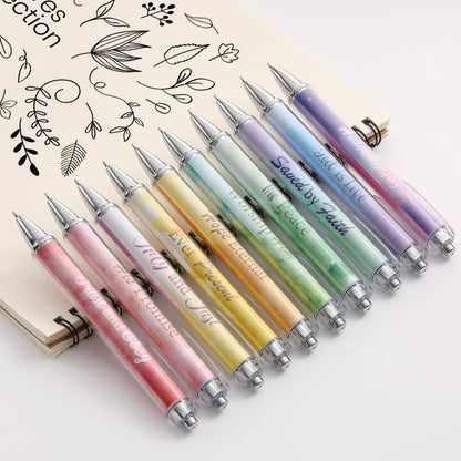 Mr. Pen- Christian Pen Set, 10 Pack, Gradient Style, Black Ink, Bible Verse Pens, Christian Pens for Women