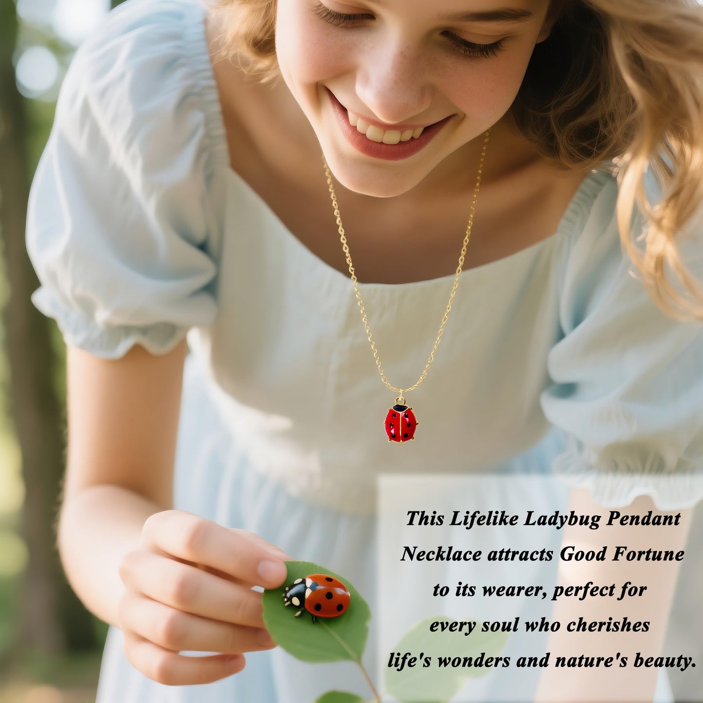 Ladybug Necklace for Women Girls Ladybug Charm Jewelry Ladybug Lover Gifts Ladybug Good Luck Gifts for Mom Daughter Granddaughter Niece Best Friends