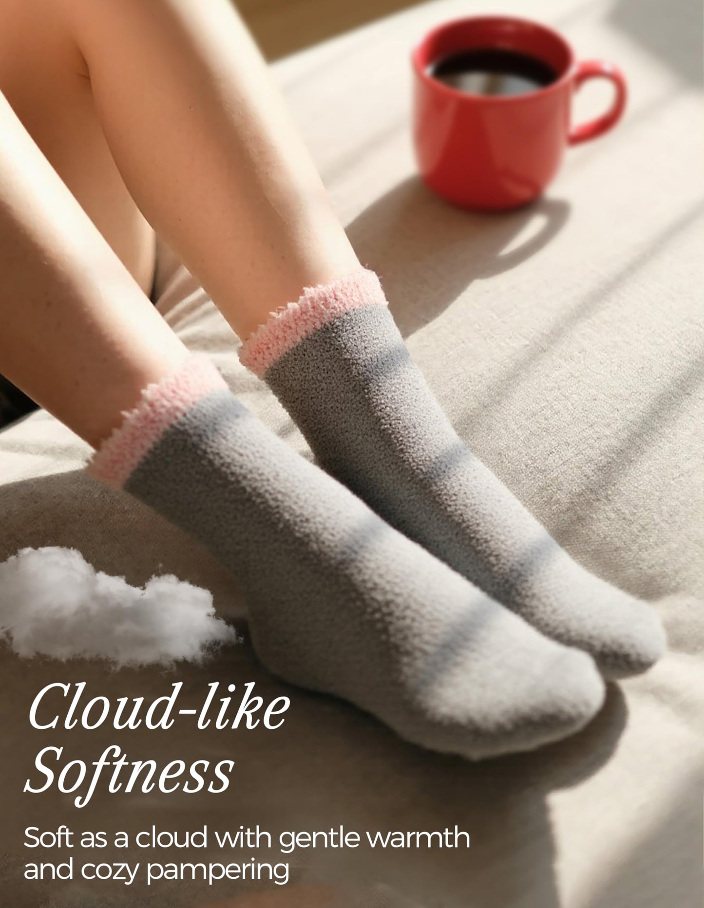 TEHOOK Warm & Cozy Gifts for Women, Fluffy Fuzzy Plush Sleeping Slipper Socks - Soft Warm Fabric