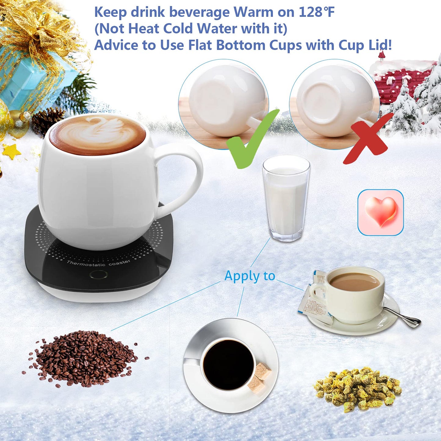 Coffee Mug Warmer for Desk with Auto Shut Off, Coffee Cup Warmer for Desk Office Home-Coffee Gifts