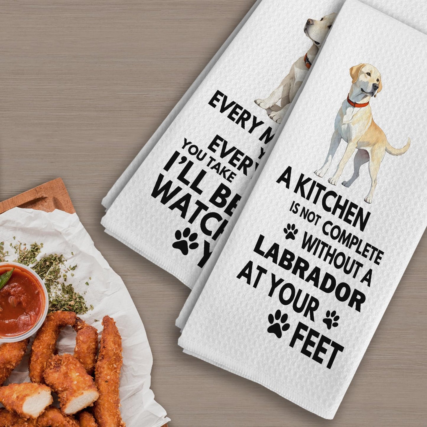 Labrador Retriever Kitchen Towels, 16x24 Inch, Modern, Polyester, Yellow Lab Gifts, Labrador Retriever Dog Hand Dish Tea Towels for Kitchen