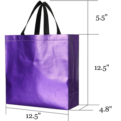 Tosnail 20 Packs Large Reusable Gift Bags with Handles, Party Favor Bag, Goodie Shopping Tote, Present Wrap for Weddings, Birthdays, Party, Event - Purple