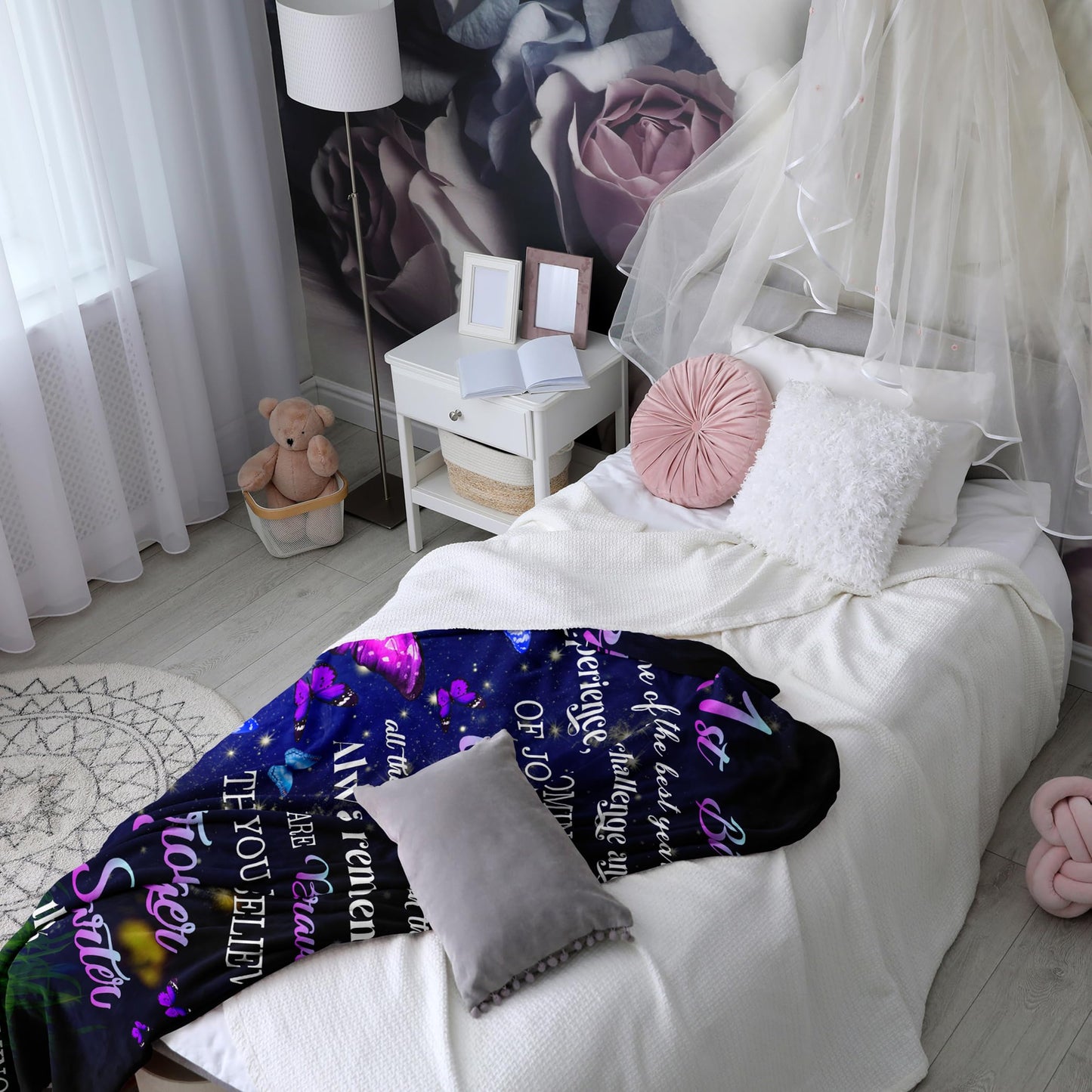 Ryubein 21st Birthday Gifts Blanket 50" X 60", 21st Birthday Gift for Her, 21 Year Old Birthday Gift for Her, Gifts for 21st Birthday Female, Gift for 21 Year Old Female, 21st Birthday Decorations