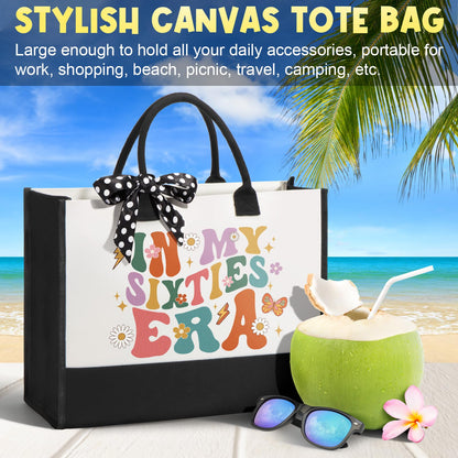 60th Birthday Gifts for Women Her, Cool 1966 Birthday Gifts for 60 Year Old Women 60 Fabulous Gift, Funny Unique Happy 60th Birthdays Gift Ideas for Her Mom Sister Friend Grandma with Canvas Tote Bag