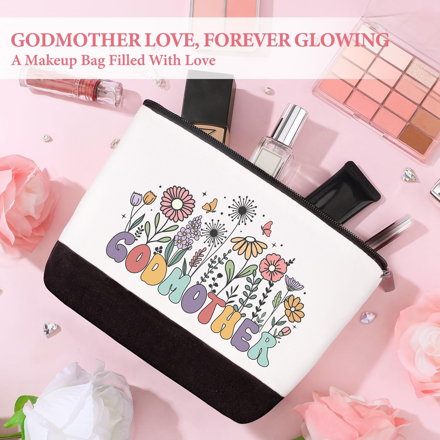 Godmother Proposal Gift Will You Be My Godmother Gift Ideas God Mother Gifts for Women Birthday God Mommy Proposal Gifts from Godchild Fairy Godmom Accessories Include Tote Bag, Glass Cup, Wine Bag