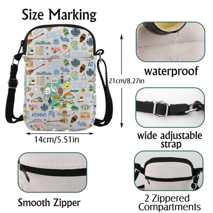 Greek Theme Travel Gift Greece Trip Crossbody Bag Greece Honeymoon Gift