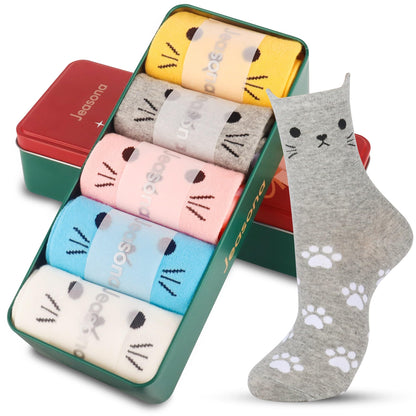 Jeasona Cute Cat Gifts for Women Animal Cat Socks Wife Mom Girlfriend Daughter