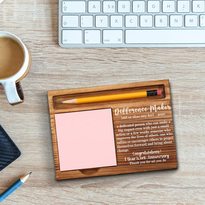 1st Work Anniversary Sticky Note Holder, Thank You Appreciation 1 Year Work Anniversary Decor Gifts for Coworker, Employee, Him, Her, Happy 1st Work Anniversary Self-Stick Note Pad Holders GAA48