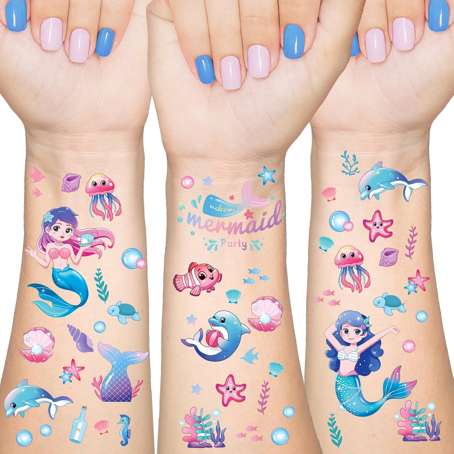 DMIGHT 110Pcs Mermaid Party Favors Including Stampers, Notebooks, Mermaid Party Decorations