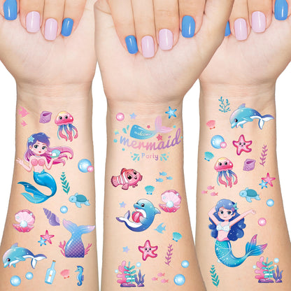 DMIGHT 110Pcs Mermaid Party Favors Including Stampers, Notebooks, Mermaid Party Decorations