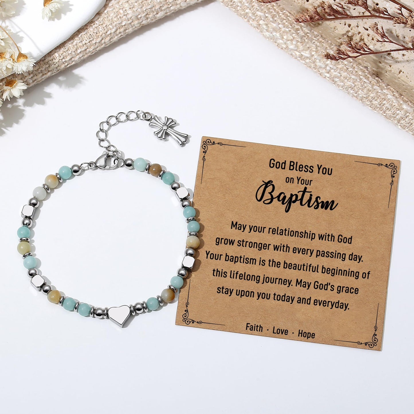 TONY & SANDY Christian Gifts for Women, Religious Cross Bracelet Faith Jewelry, Confirmation Baptism Christmas Birthday Gifts for Women, Unique Gifts for Teens Girls Kids Adults