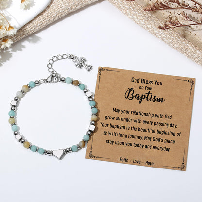 TONY & SANDY Christian Gifts for Women, Religious Cross Bracelet Faith Jewelry, Confirmation Baptism Christmas Birthday Gifts for Women, Unique Gifts for Teens Girls Kids Adults