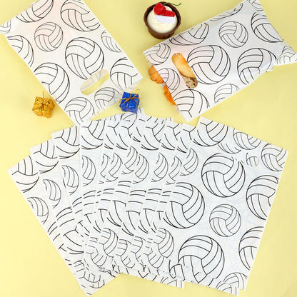Hxezoc 50 Pieces Volleyball Gift Bags Plastic Volleyball Bags Practical Gift Bags Sport Party Favors for Volleyball Theme Birthday Party Decoration Supplies