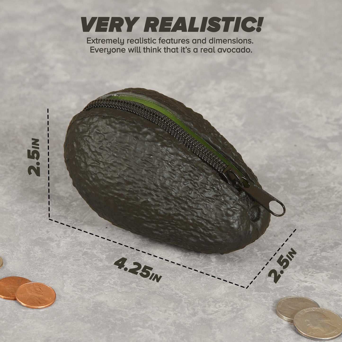 Avocado Coin Purse Pouch | Realistic Looking Wallet | Funny Novelty Gifts For Avocado Lover | Avocado Decor Decorations Accessories