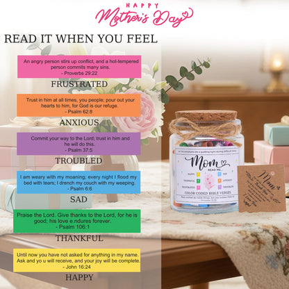 SOLMAY Bible Read This When Bible Verses Jar for Mom — Birthday Gifts for Mom from Son Daughter, Religious Christian Gifts for Mom, Sentimental Gift for Mom, Scripture Jar with Affirmation Cards