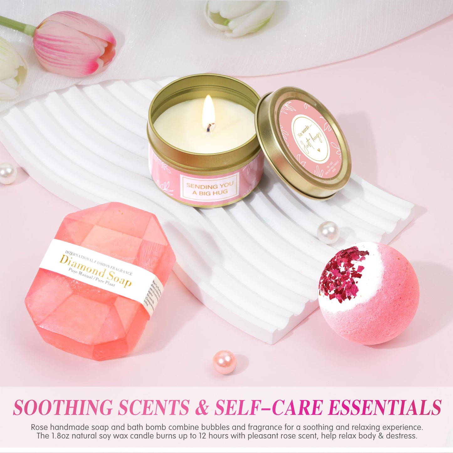 Mother‘s Day Gifts for Mom Wife Grandma, Self Care Gifts Get Well Soon Gift Baskets, Relaxing Spa Gift Basket for Mother's Day, Birthday Gift for Women Mom Her Best Friends Sister Wife