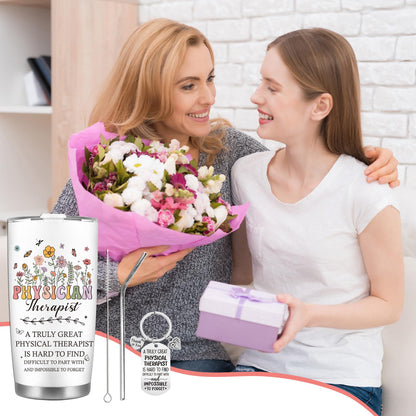 CRASHOT Physical Therapist Gifts for Women, Physical Therapist Appreciation Gift Set, Includes 20 oz Tumbler with Brush & Straw, Birthday Christmas Thanks Present