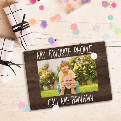 My Favorite People Call Me Pawpaw Picture Frame, Pawpaw Grandpa Gifts for Father's Day, Best Grandpa Gifts Photo Frame 4x6, Grandfather Wooden Photo Picture Frames for Desk Tabletop Decor