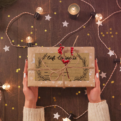 48 Pcs Blank Gift Certificates Kraft Certificate Cards with 48 Pcs Envelopes for Business Salon Restaurants Spa Christmas Birthday, 3.5 x 7