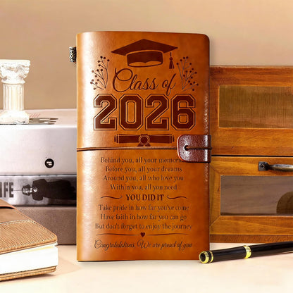 Class of 2026 Graduation Gifts Leather Journal, 2026 Graduation Gift for Her Him 140 Page Refillable Journal Presents, High School College Grad Gifts Ideas for Women Men Graduates