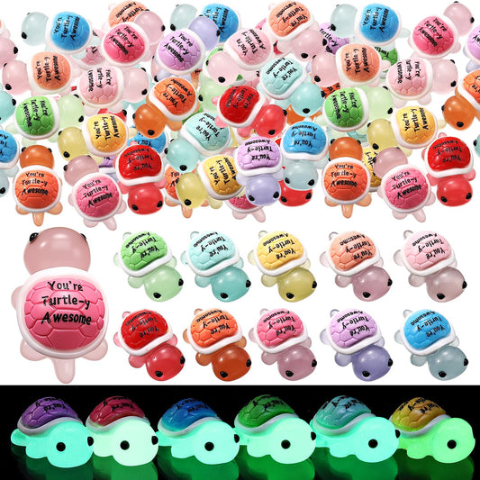 Simgoing 50 Pcs Mini Resin Turtles Emotional Tortoise Positive Funny Turtle Gifts Small Resin Toy Figures for Graduation Appreciation Employee Gifts