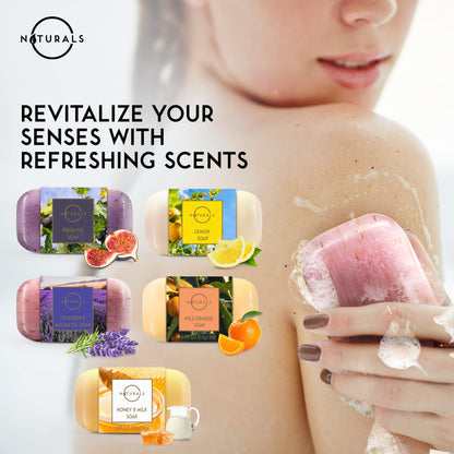 O NATURALS 100% Natural Bar Soap - Gift Set - Organic Ingredients & Essential Oils - Spa Gifts for Women & Men, Body Wash & Face Soap - 10PC Variety Soaps Collection - Mothers Day Gifts