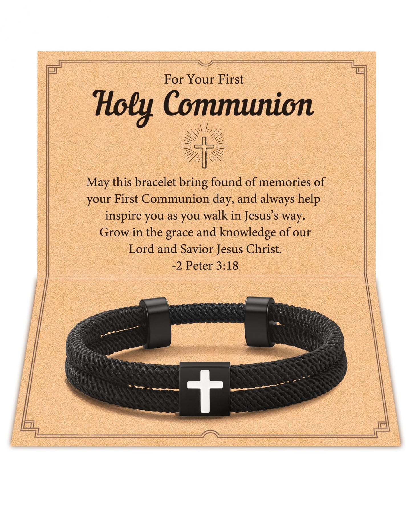 Shonyin Religious Catholic Gifts for Teens Boys Men, Adjustable Faith Cross Bracelet for Males, Confirmation First Communion Easter Gift for Son, Grandson, Nephew, Brother, Bonus Son, Brother-in-law