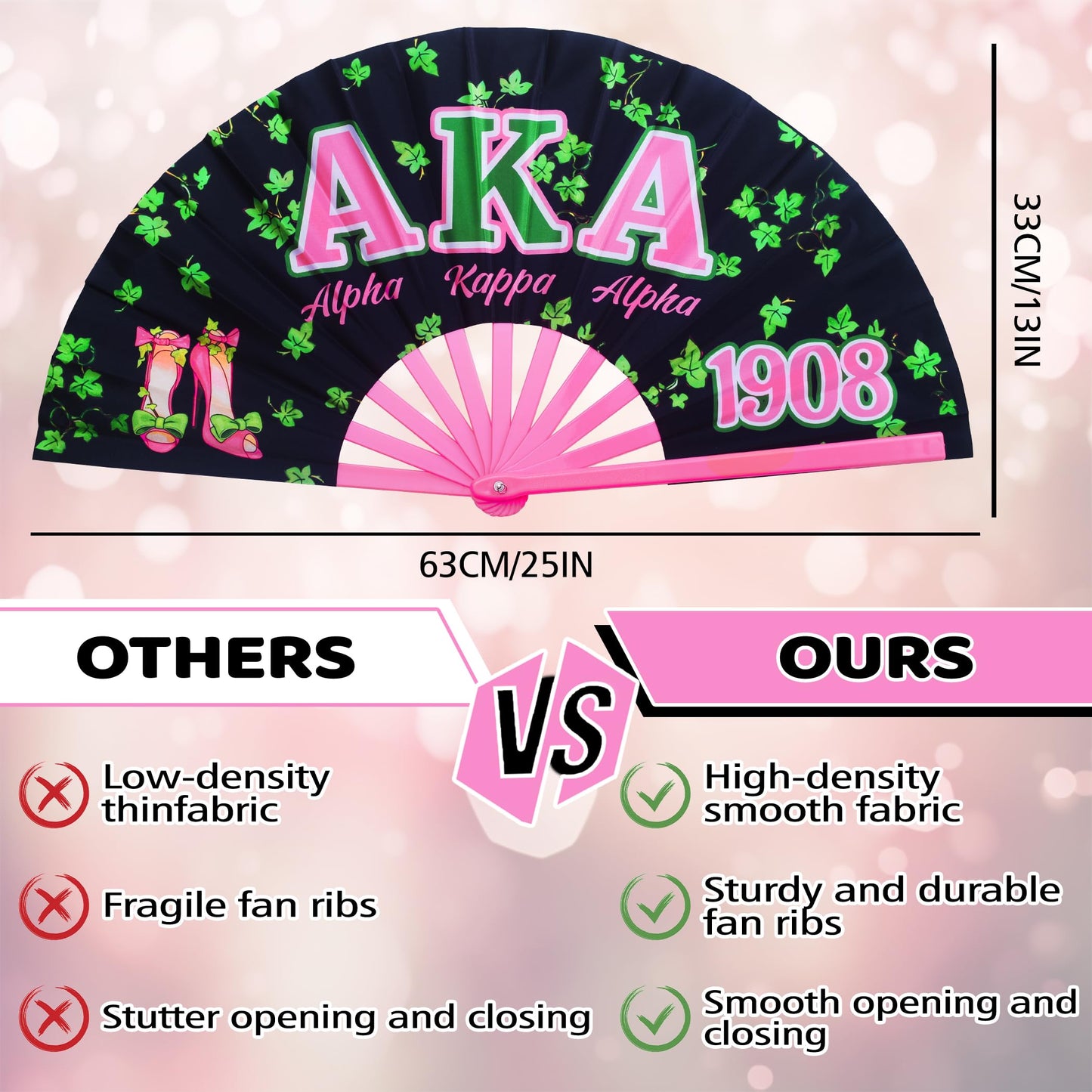 LParkin AKA Clacking Fans for Line Dancing, AKA Sorority Gifts for Women, AKA Gifts for Sisterhood Events, Party, Decoration