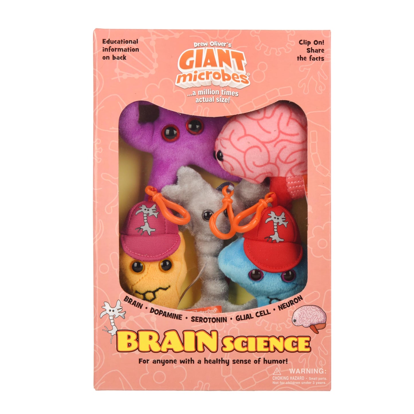 GIANT MICROBES Brain Science Themed Gift Box, Brain Gifts, Neurology, Psychology Gifts, Plush Keychain, Therapist Gift, Bag Charms, Mental Health Awareness, TBI Awareness