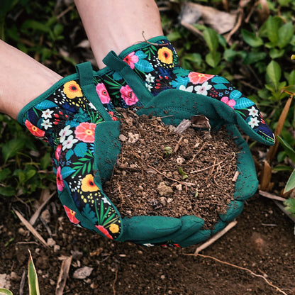 Trifabricy Gardening Gloves for Women, Breathable Leather Garden Gloves with Grip, Thorn-Proof Puncture-Resistant Work Gloves
