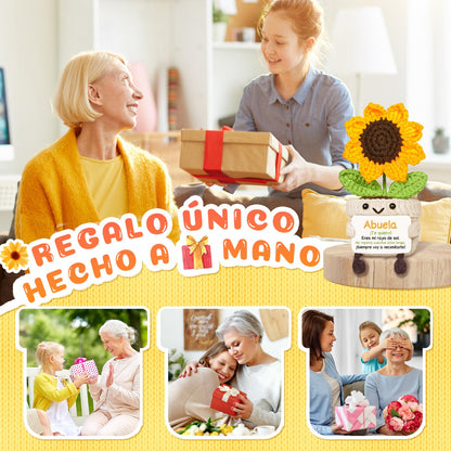 AceThrills Abuela Gifts for Abuela on Birthday Mothers Day, Regalos para Abuela, Regalos de CumpleañOs Navidad para Abuelas Mujer – Girasol Tejido a Mano