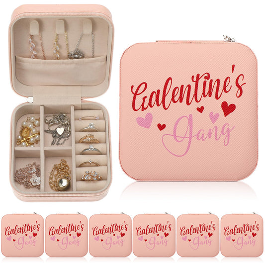6 Pcs Girls Trip Gifts Favors Jewelry Organizer with Pattern Birthday Gifts for Bestie Women Bride Wedding Anniversary for Mom Wife Weekend 2026 Summer Holiday Travel