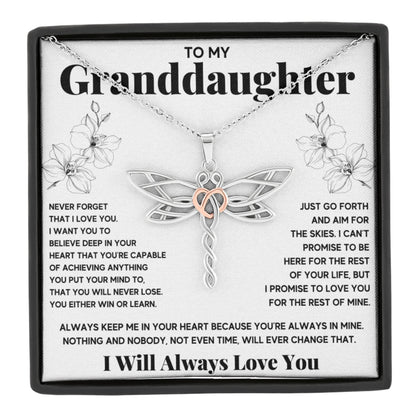 OC9 Gifts Granddaughter Necklace Gift from Grandma or Grandpa with Message Card and Gift Box for Birthday, Graduation and Christmas