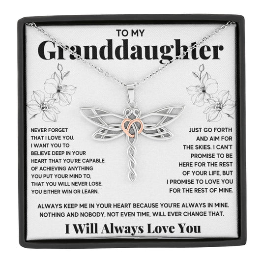 OC9 Gifts Granddaughter Necklace Gift from Grandma or Grandpa with Message Card and Gift Box for Birthday, Graduation and Christmas