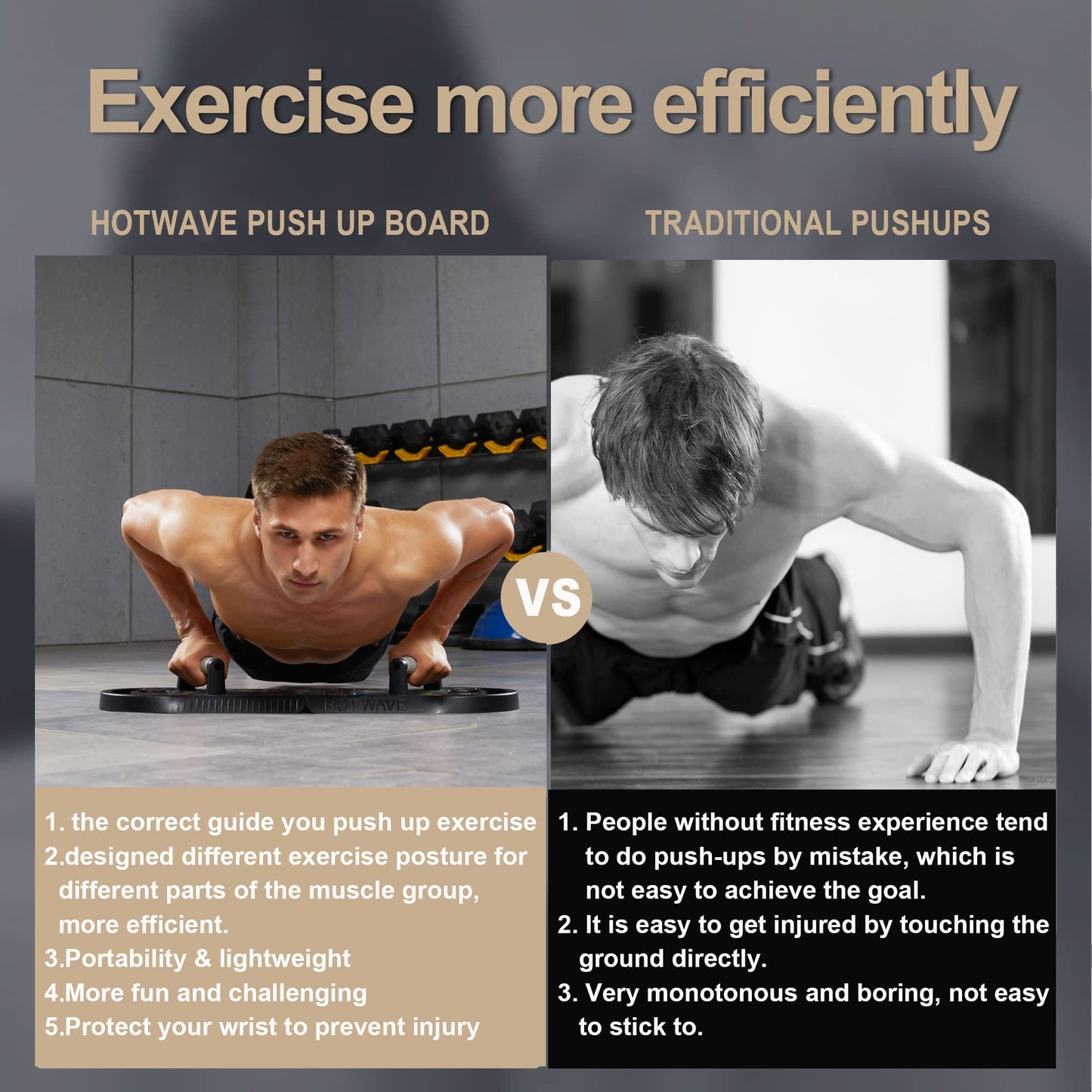 HOTWAVE Push Up Board Fitness, Portable Foldable 20 in 1 Push Up Bar at Home Gym, Pushup Handles for Floor. Professional Strength Training Equipment For Man and Women