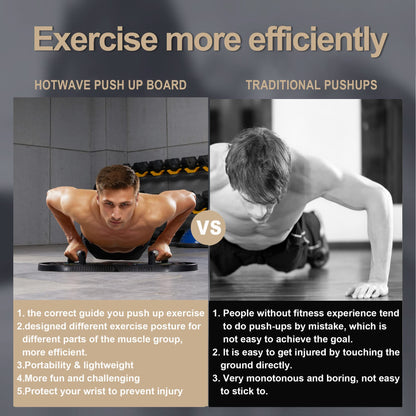 HOTWAVE Push Up Board Fitness, Portable Foldable 20 in 1 Push Up Bar at Home Gym, Pushup Handles for Floor. Professional Strength Training Equipment For Man and Women