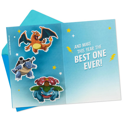 Hallmark Pokémon Kids Birthday Card with Button (Celebrate Like a Champion) for Son, Daughter, Grandchild