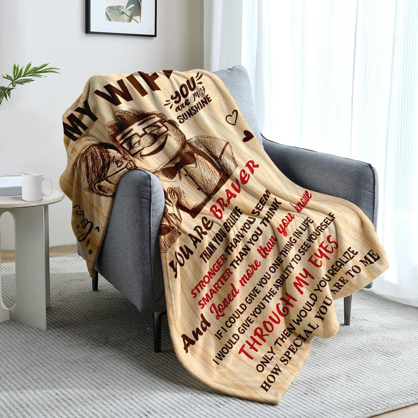 Birthday Gifts for Wife from Husband - Romantic Anniversary Birthday Gifts for Women - Wife Birthday Gift Ideas - Christmas Valentines Mothers Day I Love You Gift for Her - To My Wife Blanket 50"x60"