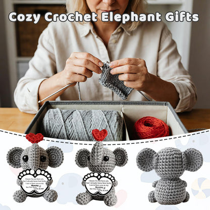 New Mom Gifts First Time Mom to Be Pregnant Expecting Mommy Birthday Gifts for Handmade Cozy Crochet Elephant Best Cute Present Boy Girl Moms Mama from Husband Baby Shower Essentials
