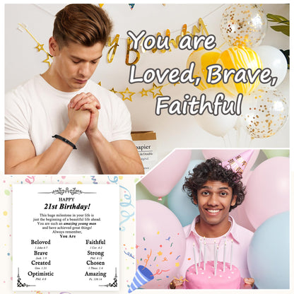 PEALICIOUS Cross Bracelet for Boys, Joshua Christian Grad Gifts for Teens, Philippians Confirmation Baptism Birthday Gifts for 9 10 11 13 16 18 21 Years Old Boy, Soccer Baseball Basketball Accessories