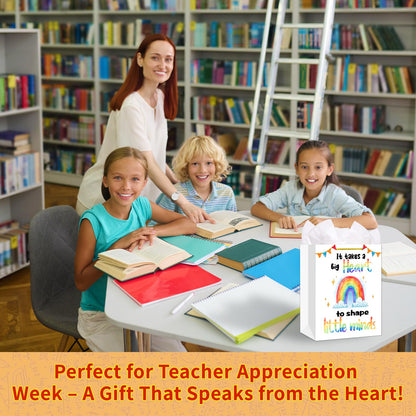 WALENGIF Teacher Appreciation Gift Bag - 13" Large Teacher Gift Bag with Tissue Paper and Handle Graduation End of Year Teacher Week Thank You Teachers Retirement Gifts