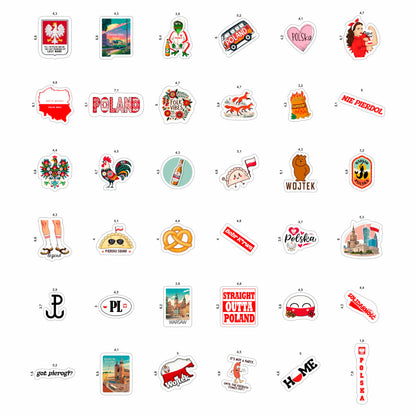 100Pcs Poland Stickers for Luggage, for Water Bottle, Polish Flag Stickers Small- Poland Party Supplies, Polish Gifts - Gift for Women & Men