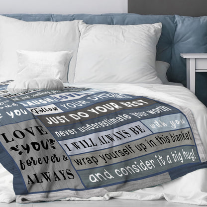 Gifts for Son Blanket from Mom Dad - Son Christmas Birthday Gift Adult - Ultra Soft Plush Throw Present Ideas for Bedding Sofa - 60"x50"