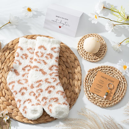 iAOVUEBY New Beginnings Gift Box for Women, Farewell Goodbye Gifts for Coworkers Leaving Job, Going Away Gifts for Friends, New Job Graduation Retirement Divorce Congratulations Gift for Her
